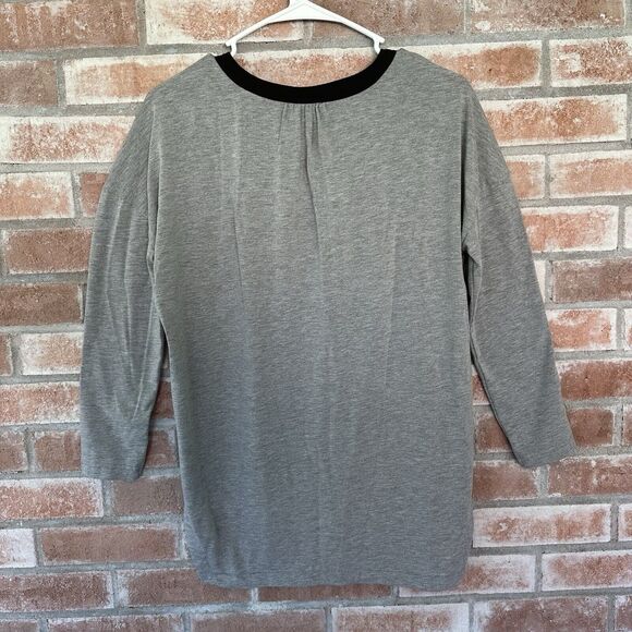 Lysse Contrast Millie Top Blouse Gray XS - Picture 8 of 10
